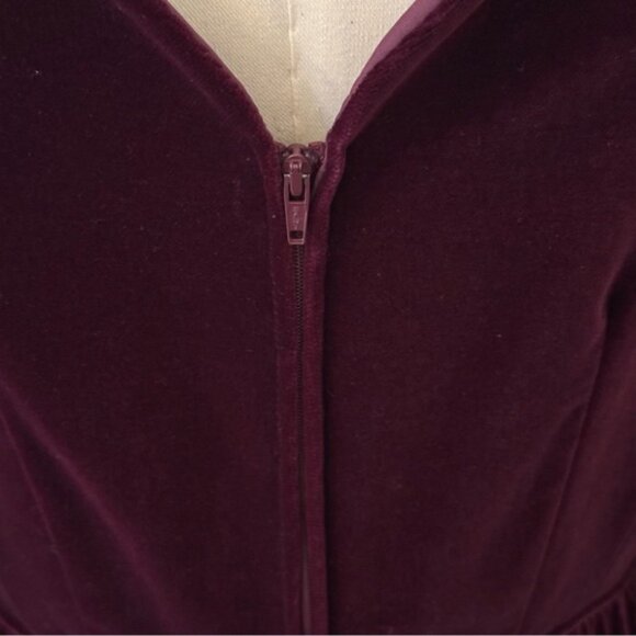 Vintage Laura Ashley Cranberry Velvet Dress - Picture 12 of 16